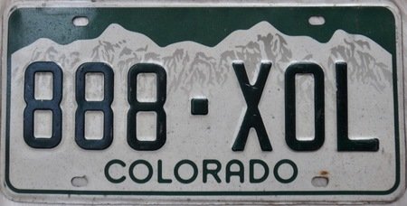 Colorado state plate with design Mount Elbert