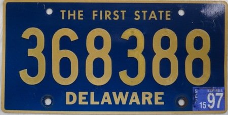 Delaware license plate