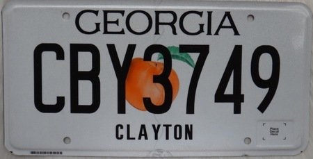 Georgia license embossed