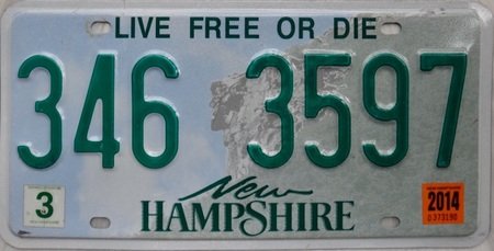 New Hampshire license plate